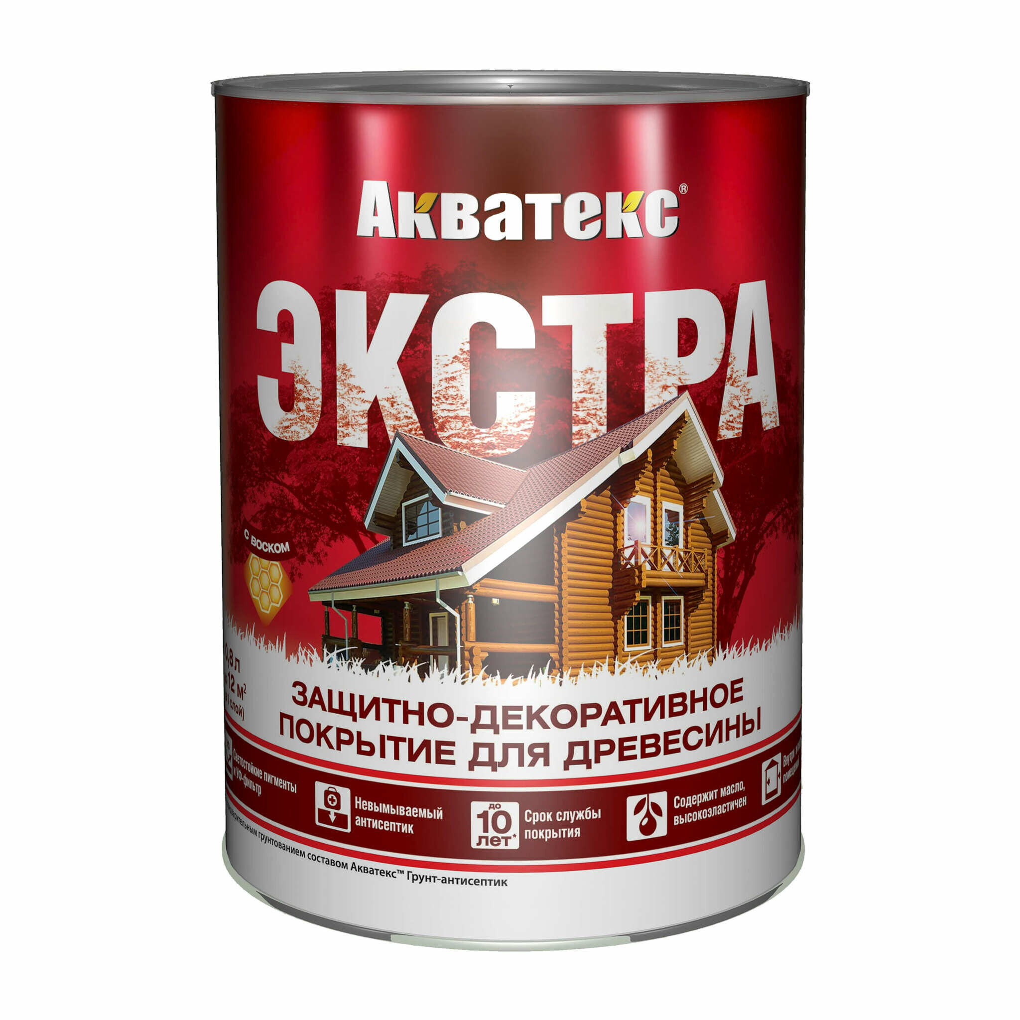 Защитно-декоративное покрытие акватекс экстра (каштан / 0.8л.)