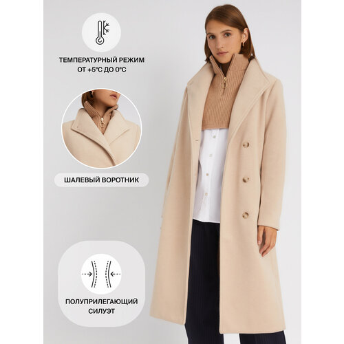 фото Пальто zolla, размер l, бежевый