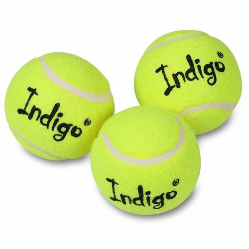 Мяч для большого тенниса INDIGO (3 шт в коробке) начальный уровень IN145 мяч для большого тенниса indigo 24 шт в коробке начальный уровень