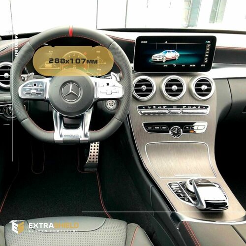 Стекло защитное для приборной панели Mercedes-Benz AMG GT - C-class -z GLC-Class 288х107 мм (глянцевое)