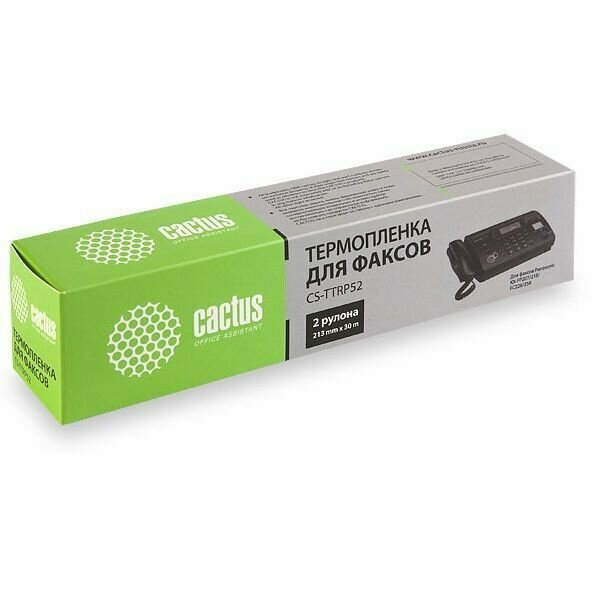 Термопленка Cactus CS-TTRP52 для Panasonic KX-FP207/218/FC228/258 (2шт) 30м для Panasonic KX-FP207/218/FC228/258