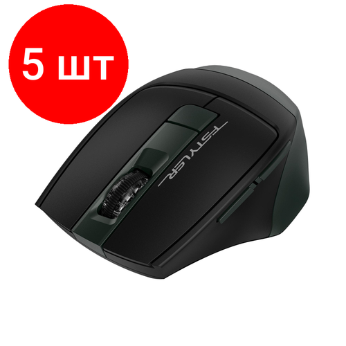 Комплект 5 штук, Мышь компьютерная A4Tech Fstyler FB35S зелен/черный 2000dpi/WLS BT/Radio