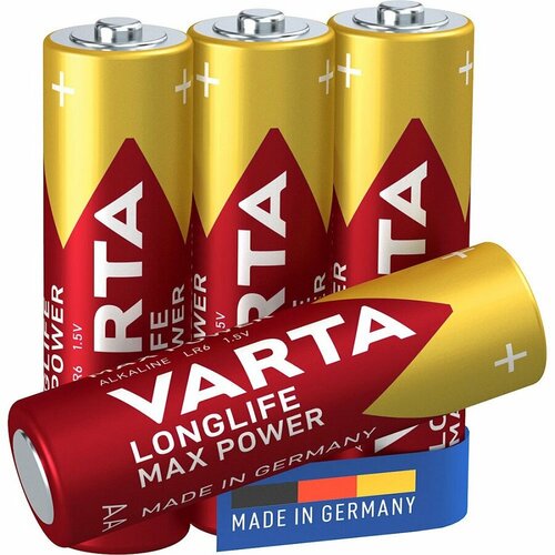 Батарейка Varta LONGLIFE Max Power AA MIGNON 4706 STILO LR6 MN1500 1.5v - 4 шт. на блистере energizer батарейка алкалиновая mах hr20 e95 тип d 2шт