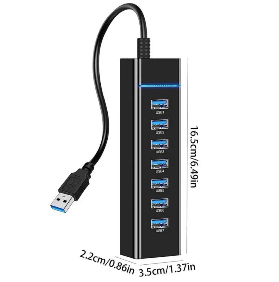 Концентратор USB HUB 7xUSB 20 F в USB 30