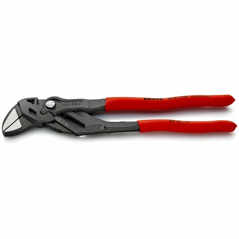 Knipex Клещи переставные-гаечный ключ, зев 52 мм, длина 250 мм, фосфатированные, обливные ручки KN-8601250