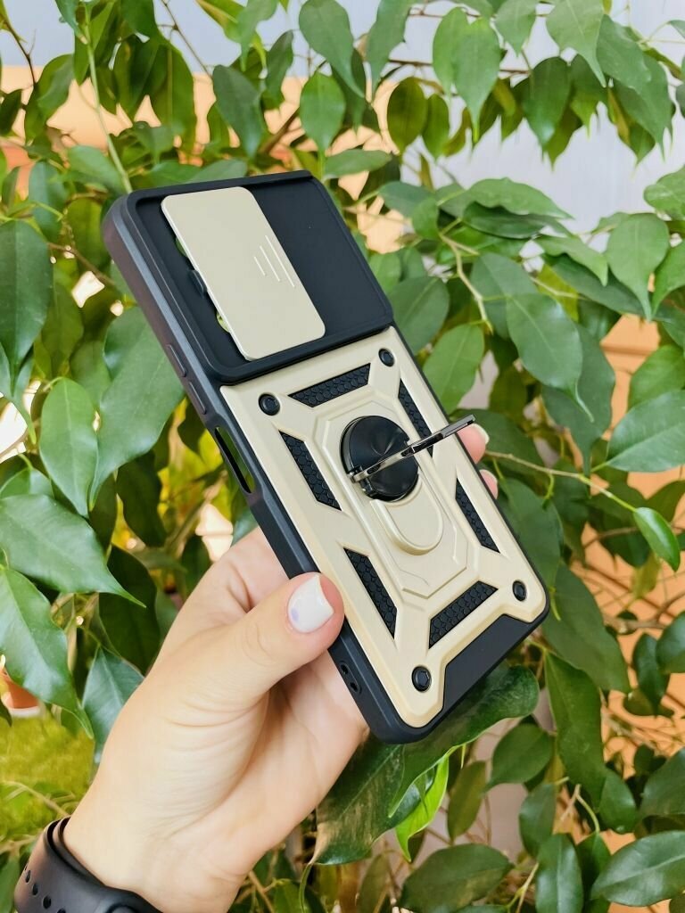 Чехол противоударный для Infinix Note 30 Pro / Инфиникс Ноте 30 Про с защитой камеры armors (Золотой) — фото 1