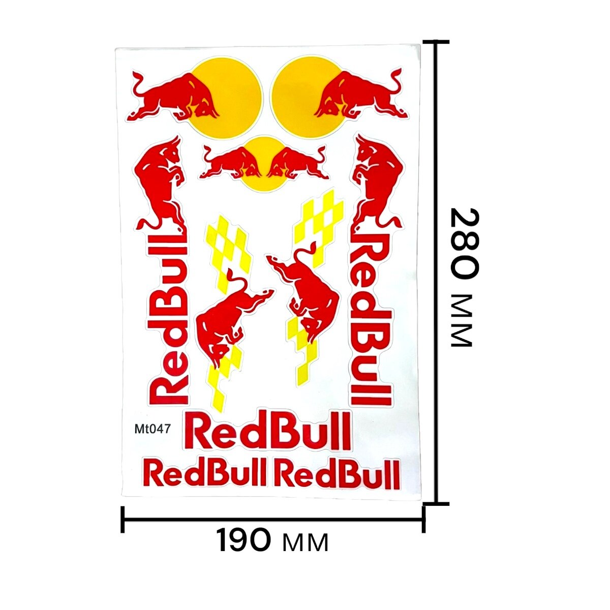 Мотонаклейки мото стикеры наклейки Red Bull 19х28 см на мотоцикл скутер мопед квадроцикл для мотоциклиста