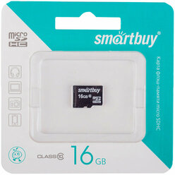 MicroSDHC 16GB Smart Buy Сlass 10 (без адаптера)