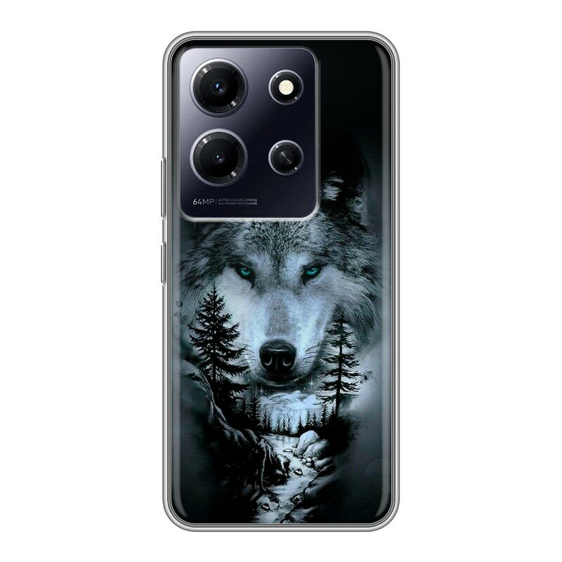 Дизайнерский силиконовый чехол для Инфиникс Ноут 30и / Infinix Note 30i Лесной волк