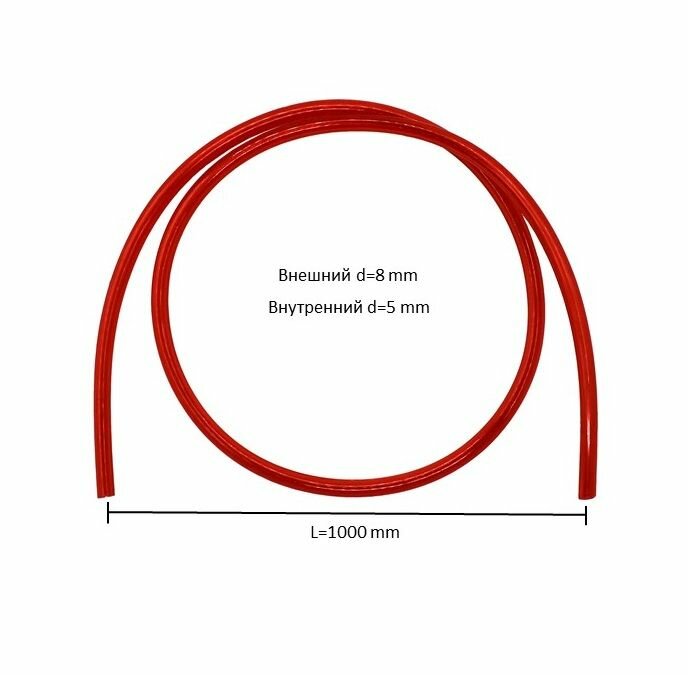 Шланг топливный 5-8 мм PU 1м красный