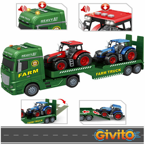 Игровой набор Транспортер для сельскохозяйственных тракторов (Со звуком и светом) G235-478