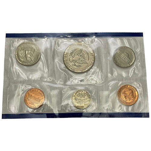 сша 50 центов 1 2 доллара half dollar 1946 букер талиафер вашингтон без отметки монетного двора США, набор монет 1, 5, 10, 25, 50 центов U.S. Mint Uncirculated Coin 1987 г. (P)