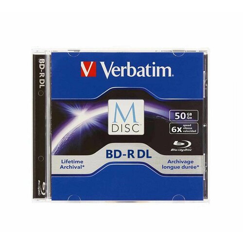 Диски Blu-ray M-DISC Verbatim 43845 BD-R DL 50gb 1шт Box