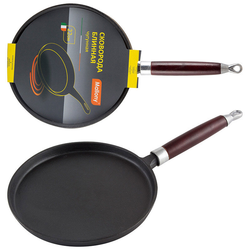 фото Сковорода блинная чугунная 22см Mallony PCIF-22