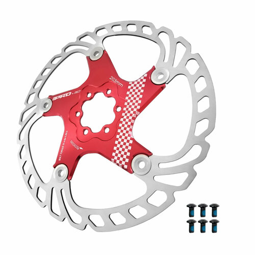 Тормозной диск IIIPRO 203 мм с 6 болтами для велосипеда alhonga диск тормозной 140мм нержавеющая сталь серебристый красный с болтами