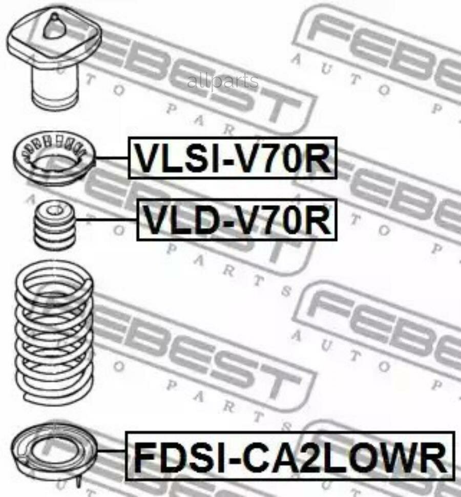 FEBEST 'VLSIV70R Проставка пружины задней Mondeo IV 07- (верхняя)