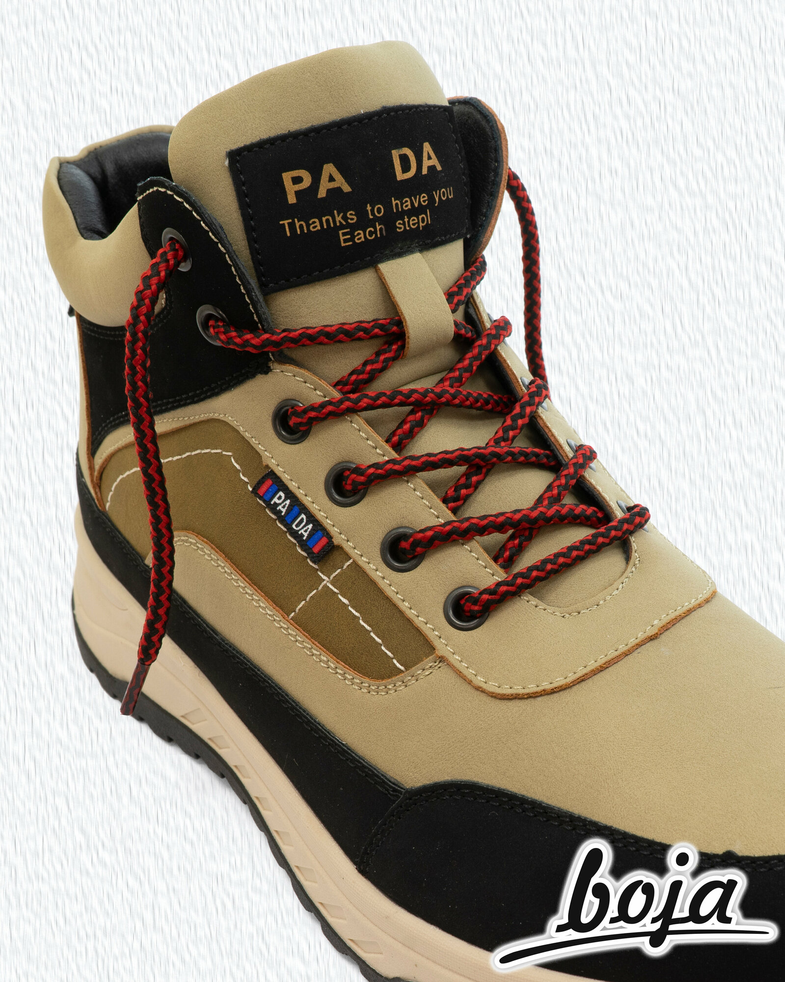 Шнурки для обуви BOJA (ЭФА), круглые, черные / красные, 150 см, для кроссовок; ботинок; кед; бутсов