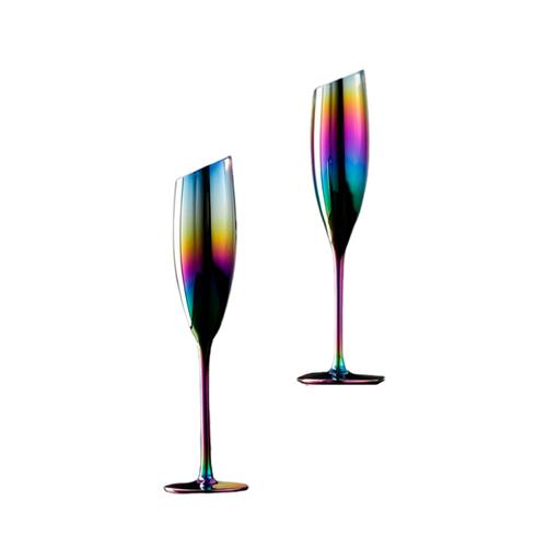Набор бокалов для шампанского Home Collection Black & Gold Иллюзия 2 шт