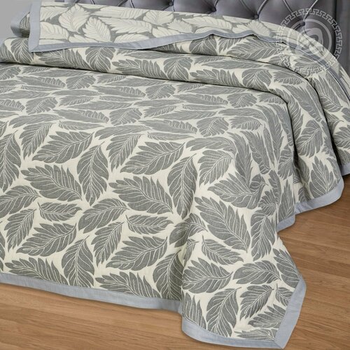 Покрывало жаккардовое Флорасине-серая 180х235