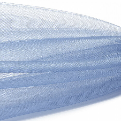 Фатин Кристалл средней жесткости блестящий арт. K. TRM шир.300см, 100% полиэстер цв. 26 К уп.5м - бледно-голубой