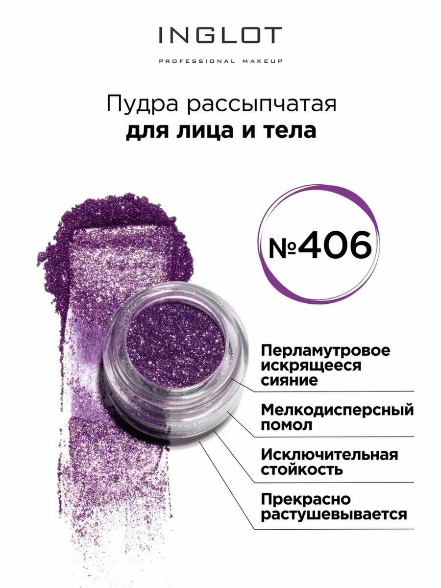 Пудра пигмент INGLOT для глаз и тела 406