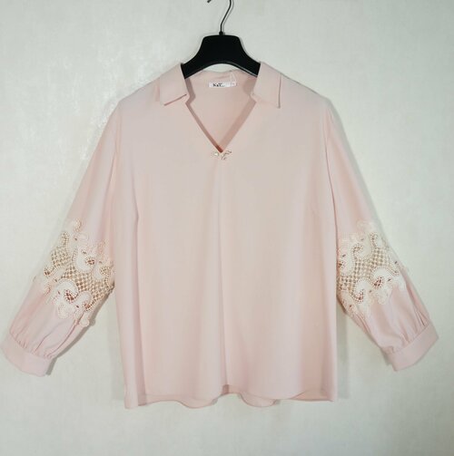 Блуза , размер 54, розовый