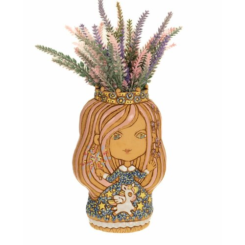 Маленькая вазочка девочка фея с единорогом светлая 3010₽