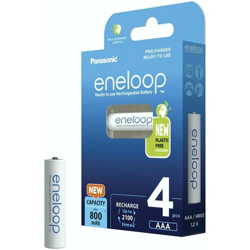 Аккумулятор Panasonic Eneloop BK-4MCDE/4BE 800 mAh 4шт AAA аккумулятор panasonic eneloop bk 3mcce 8be 1900мач aa bl8 8шт