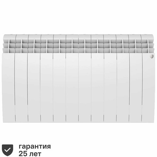 биметаллический радиатор royal thermo piano forte 500 bianco traffico 4 секц Радиатор биметаллический Royal Thermo BiLiner Bianco Traffico 500 мм 12 секций 1 дюйм боковое подключение белый