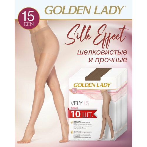 Колготки Golden Lady, 15 den, 10 шт., размер 2, коричневый