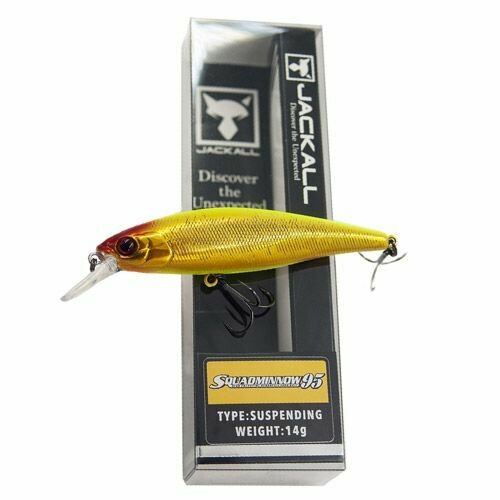 фото Воблер jackall squad minnow 95sp 14g цвет gold & chartreuse