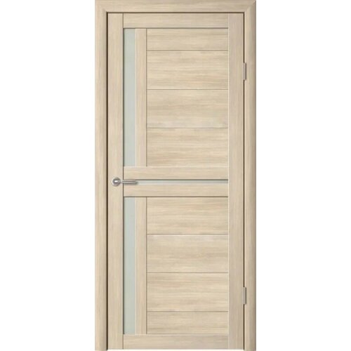 Межкомнатная дверь (дверное полотно) Albero Кельн Эко-Шпон / Лиственница мокко / Стекло мателюкс 70х200