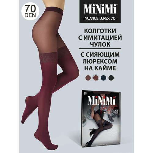 фото Колготки minimi, 70 den, размер 2, золотой, бордовый