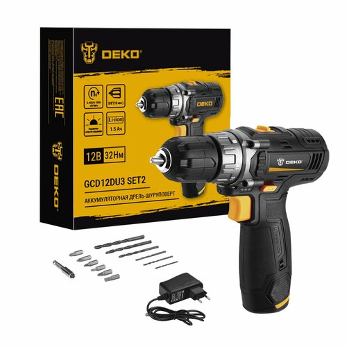 Аккумуляторная дрель-шуруповерт DEKO GCD12DU3 SET2 063-4146 285000₽