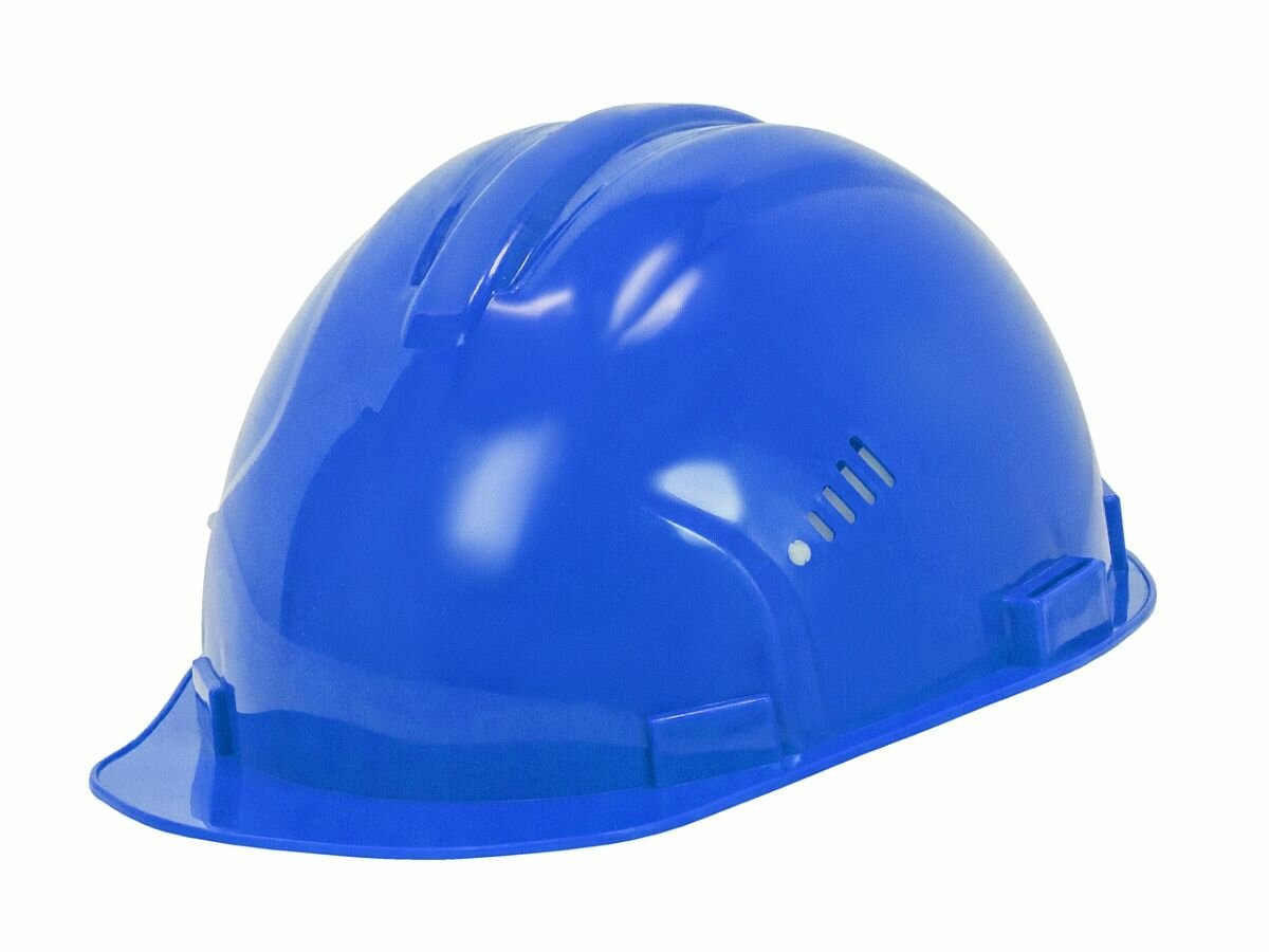 Каска защитная (строительная) с вентиляцией синяя Кедр 8025335