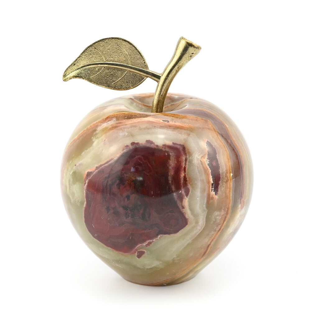 Яблоко из камня оникс 100*100*125мм РадугаКамня
