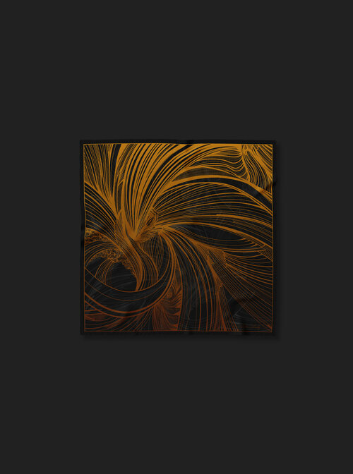 Платок GettLucky, 65х65 см, золотой, оранжевый