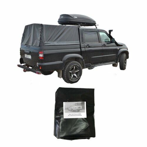 Тент УАЗ Пикап 2363 (черный, 2х сторон, усиленный)