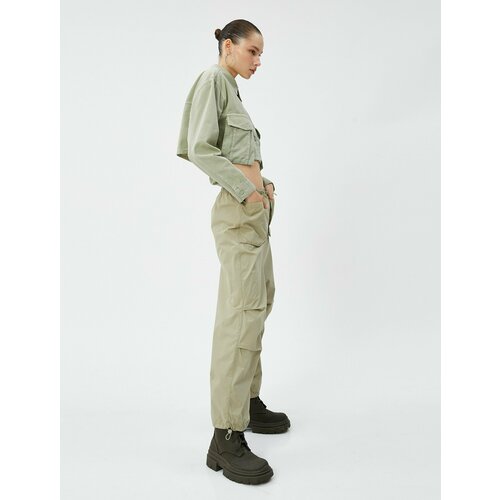 фото Брюки koton, размер l, хаки