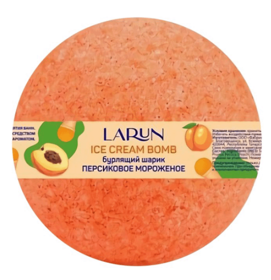 Бурлящий шарик Larun Ice Cream Bomb, персиковое мороженое, 120 гр.