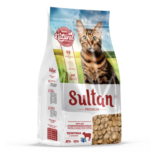 Султан Премиум 400гр для стерилизованных кошек телятина