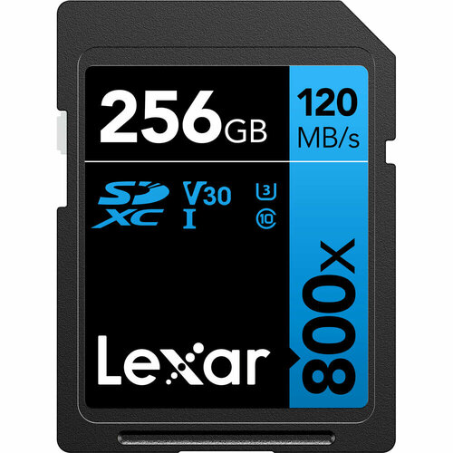 Карта памяти Lexar Professional 800x SDXC 256 ГБ UHS-I W/R 120/45 C10 V30 U3