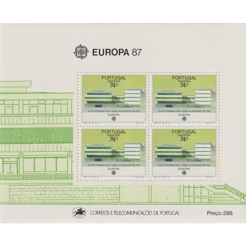 Почтовые марки Португалия 1987г. Марки европа - Современная архитектура 3 Архитектура MNH