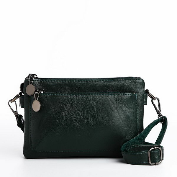 фото Сумка кросс-боди на молнии, цвет зелёный