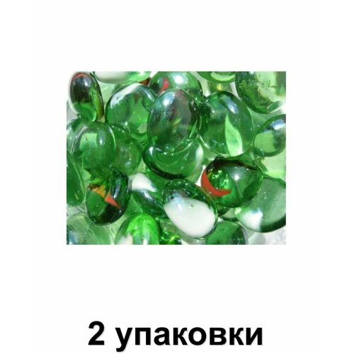 Аквамарблс Грунт для аквариума стеклянный, зеленый, 200 г, 2 уп