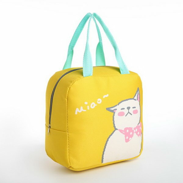 фото Сумка термо Котик 6л, 22*14*20см, отдел на молнии, желтый