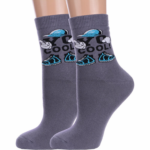 фото Носки брестские 2 пары, размер 21-22, серый