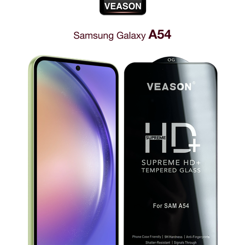Защитное стекло VEASON для Samsung Galaxy A54 / 6.4 дюйма (с олеофобным покрытием и качественным клеевым слоем на самсунг а54)