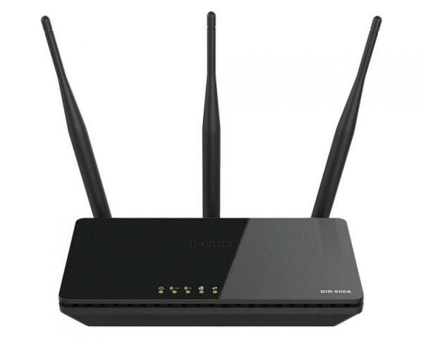 Беспроводной маршрутизатор D-Link DIR-806A/RU/R1A 802.11abgnac 733Mbps 2.4 ГГц 5 ГГц 4xLAN LAN RJ-45 черный