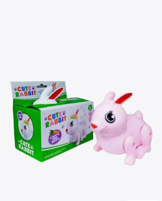 Детская игрушка Милый Кролик / интерактивная игрушка / свет, звук, движение / розовый